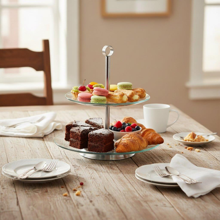 Patera szklana dwupoziomowa ANNETTE